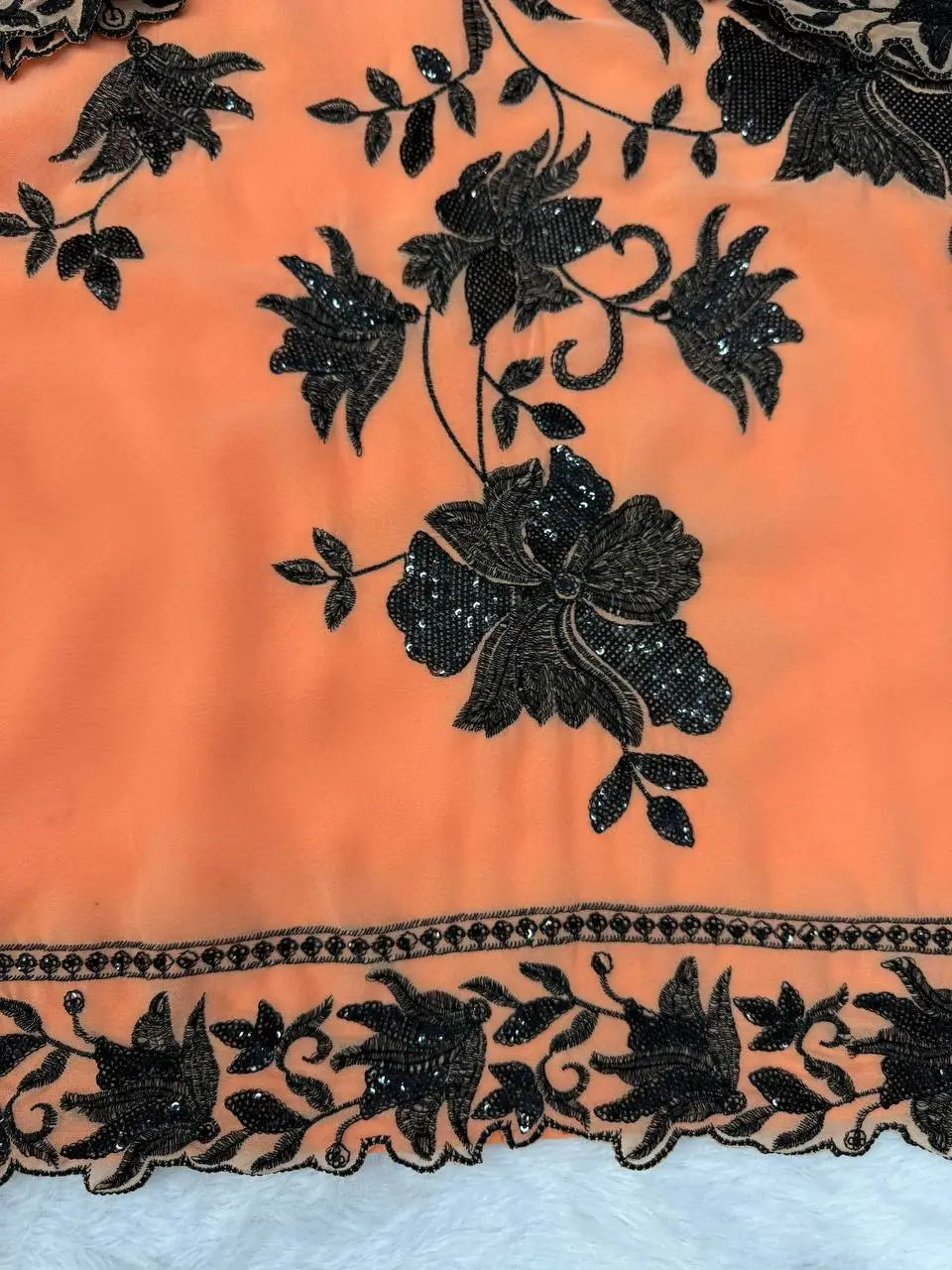 Georgette Kurta Palazzo Set with Cutwork