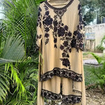 Georgette Kurta Palazzo Set with Cutwork