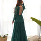 Georgette Laheriya Print Anarkali Gown with Gamthi Work