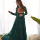 Georgette Laheriya Print Anarkali Gown with Gamthi Work