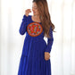 Georgette Laheriya Print Anarkali Gown with Gamthi Work