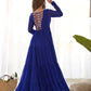 Georgette Laheriya Print Anarkali Gown with Gamthi Work