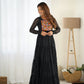 Georgette Laheriya Print Anarkali Gown with Gamthi Work