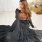 Georgette Laheriya Print Anarkali Gown with Gamthi Work