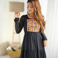 Georgette Laheriya Print Anarkali Gown with Gamthi Work