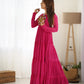 Georgette Laheriya Print Anarkali Gown with Gamthi Work