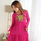 Georgette Laheriya Print Anarkali Gown with Gamthi Work