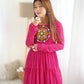 Georgette Laheriya Print Anarkali Gown with Gamthi Work