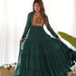 Georgette Laheriya Print Anarkali Gown with Gamthi Work