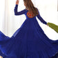 Georgette Laheriya Print Anarkali Gown with Gamthi Work
