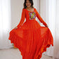 Georgette Laheriya Print Anarkali Gown with Gamthi Work
