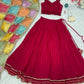 Georgette Lehenga Set with Handcrafted Blouse and Organza Dupatta