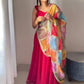 Georgette Lehenga Set with Handcrafted Blouse and Organza Dupatta