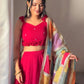 Georgette Lehenga Set with Handcrafted Blouse and Organza Dupatta
