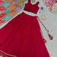 Georgette Lehenga Set with Handcrafted Blouse and Organza Dupatta
