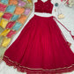 Georgette Lehenga Set with Handcrafted Blouse and Organza Dupatta