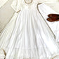 Georgette Mirror Work Gown Set with Dupatta