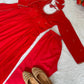 Georgette Mirror Work Gown Set with Dupatta