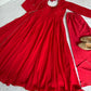 Georgette Mirror Work Gown Set with Dupatta