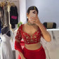 Georgette Ready-to-Wear Lehenga Saree with Thread Sequin Work | Festive Party Wear