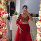 Georgette Ready-to-Wear Lehenga Saree with Thread Sequin Work | Festive Party Wear