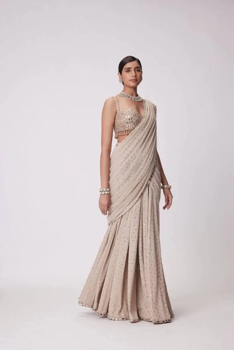 Georgette Ready-to-Wear Lehenga Saree with Thread Sequin Work | Festive Party Wear