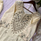 Georgette Real Mirror Embroidered Palazzo Suit Set for Festive and Party Wear