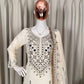 Georgette Real Mirror Embroidered Palazzo Suit Set for Festive and Party Wear