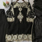 Georgette Sequence Embroidered Kurti Palazzo Set for Festive and Party Wear