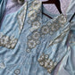 Georgette Sequence Embroidered Kurti Palazzo Set for Festive and Party Wear