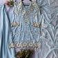 Georgette Sequence Embroidered Kurti Palazzo Set for Festive and Party Wear