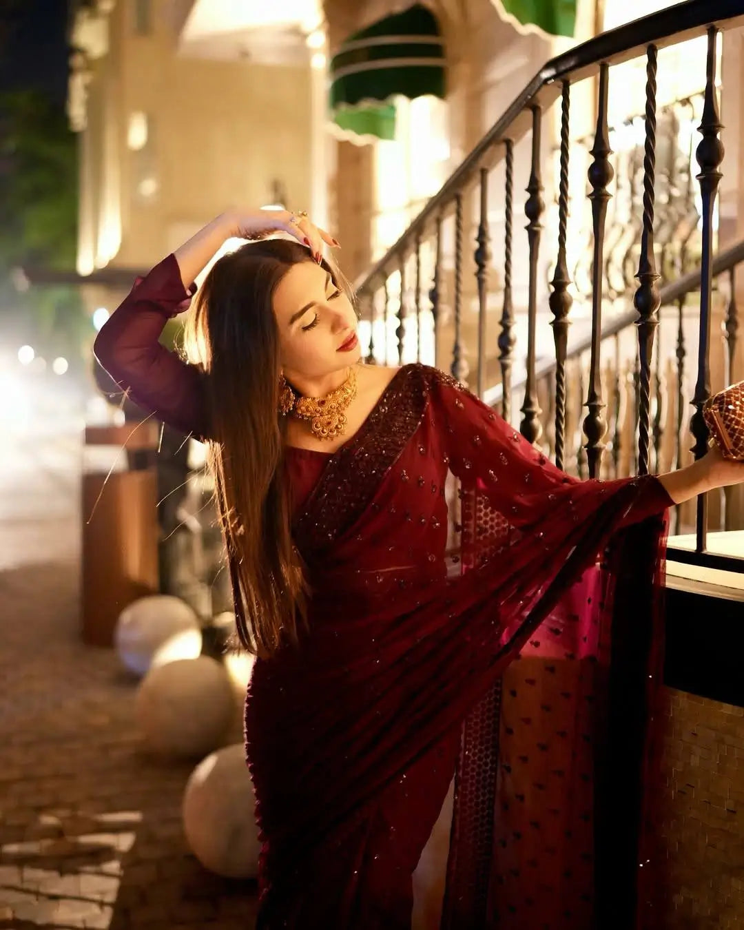 Georgette Sequins Embellished Designer Saree