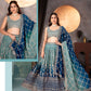 Georgette Zari Sequins Lehenga Choli with Dupatta for Wedding Sangeet Festive Wear