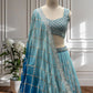 Georgette Zari Sequins Lehenga Choli with Dupatta for Wedding Sangeet Festive Wear