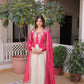 Glass Roman & Cosmos Embroidered Gown with Dupatta – Festive Wear