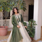 Glass Roman & Cosmos Embroidered Gown with Dupatta – Festive Wear