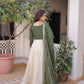 Glass Roman & Cosmos Embroidered Gown with Dupatta – Festive Wear
