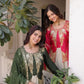 Glass Roman & Cosmos Embroidered Gown with Dupatta – Festive Wear
