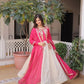 Glass Roman & Cosmos Embroidered Gown with Dupatta – Festive Wear