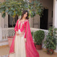 Glass Roman & Cosmos Embroidered Gown with Dupatta – Festive Wear