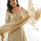 Gold Crepe Kurta Farshi Pant Set with Tassels