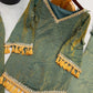 Gold Crepe Kurta Farshi Pant Set with Tassels