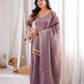 Gold Crepe Kurta Farshi Pant Set with Tassels