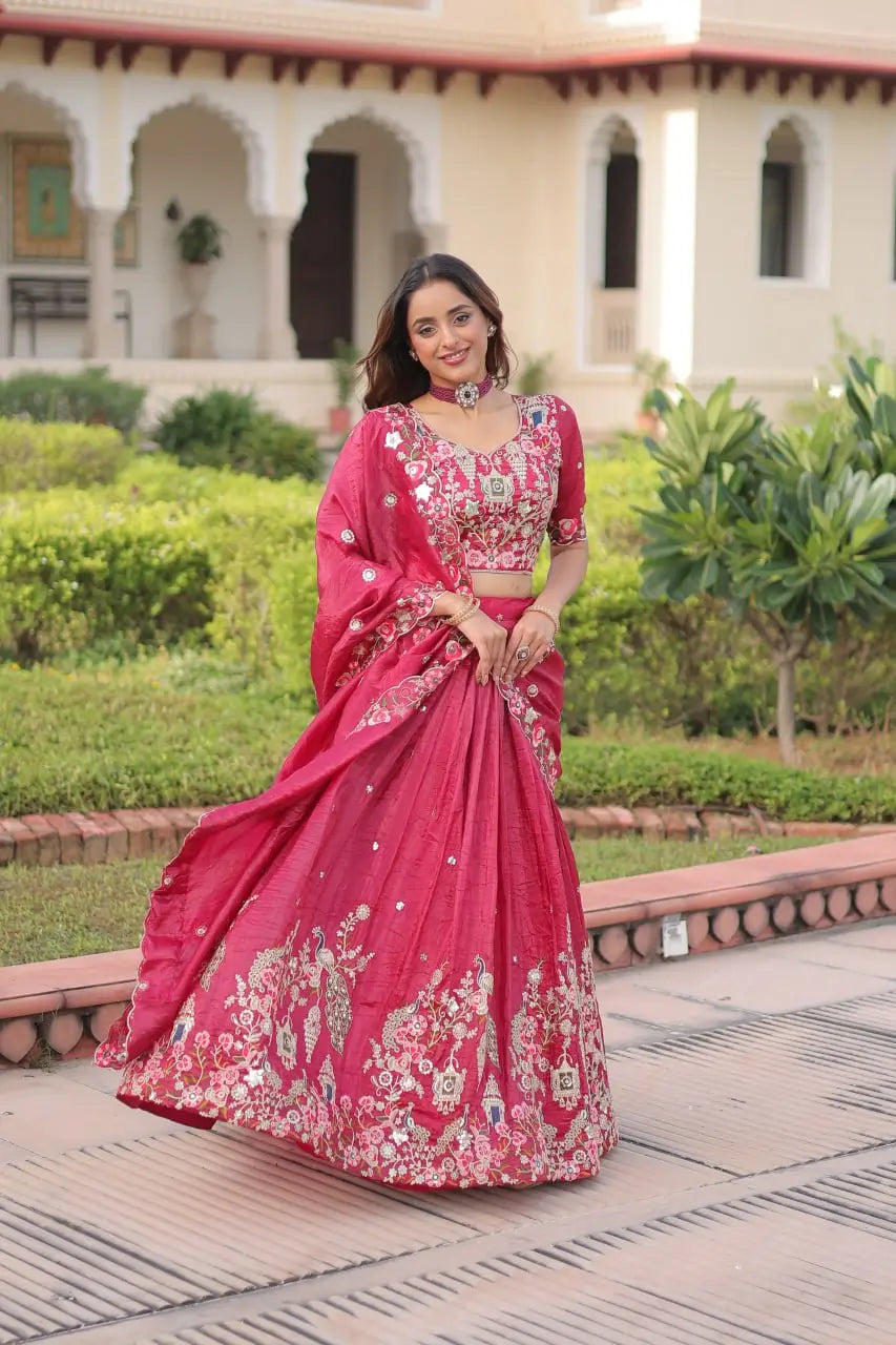 Gold Crush Embroidered Lehenga Choli Set