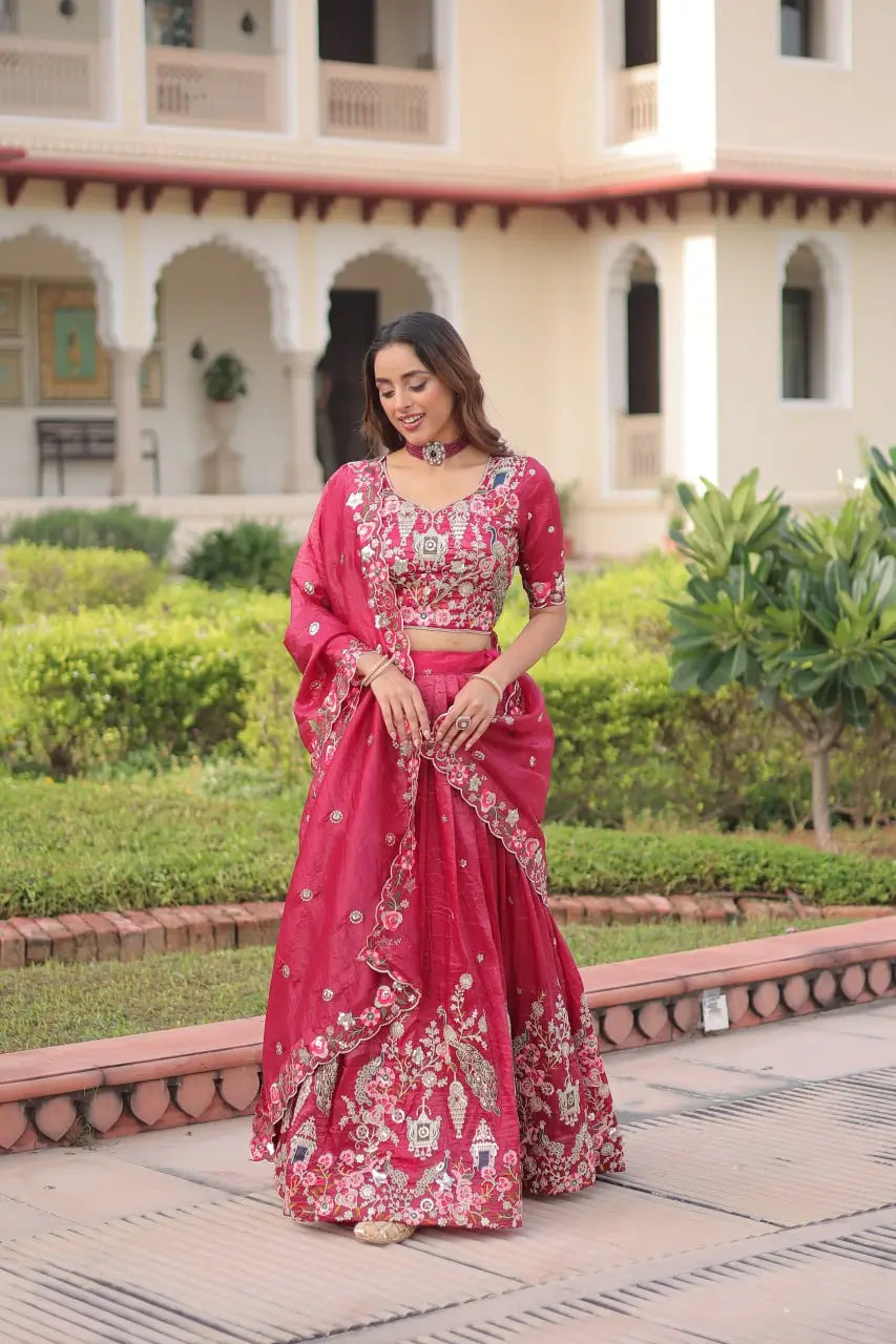 Gold Crush Embroidered Lehenga Choli Set