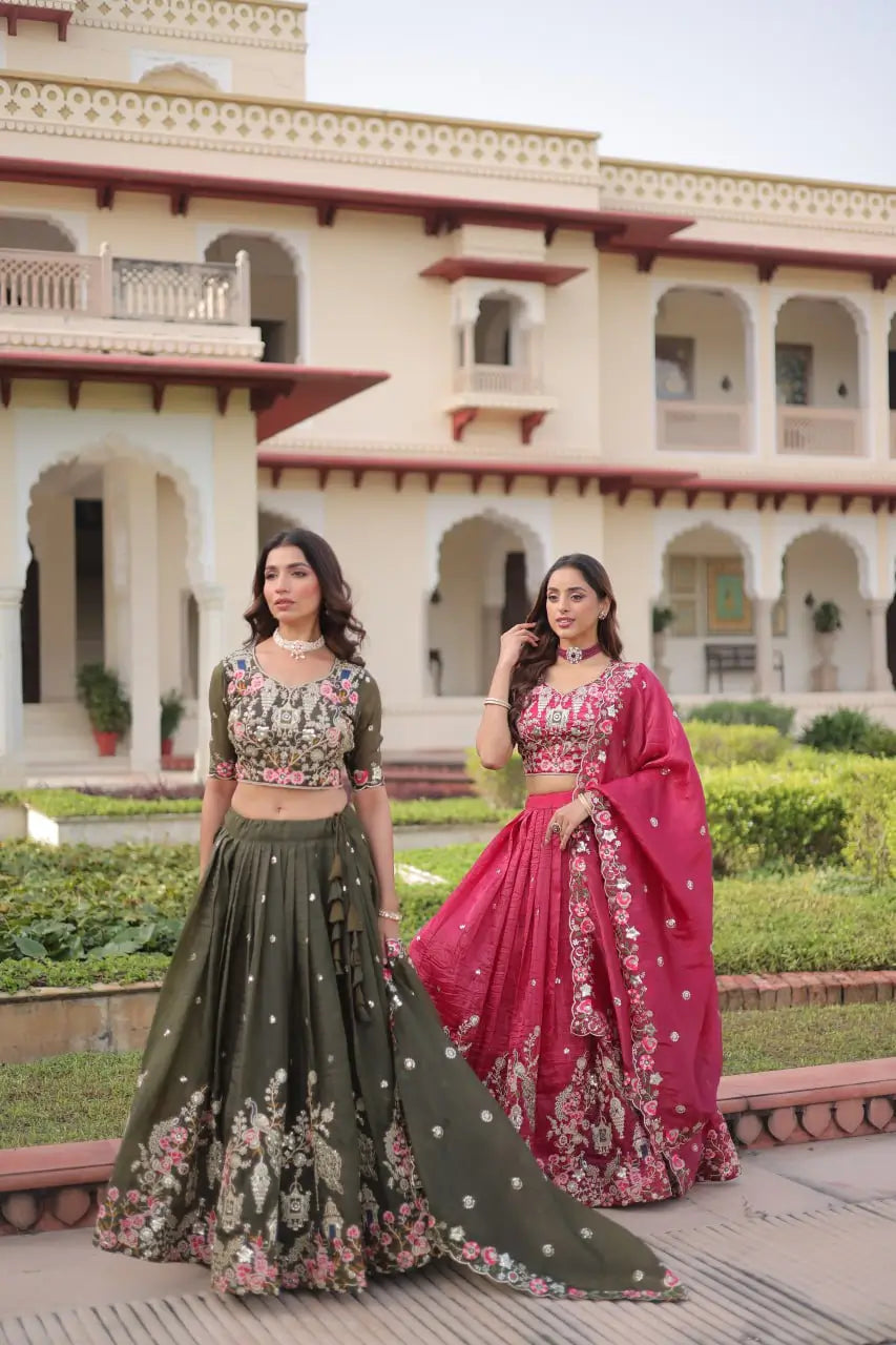 Gold Crush Embroidered Lehenga Choli Set