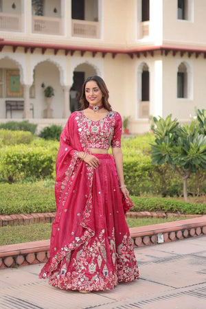 Gold Crush Embroidered Lehenga Choli Set