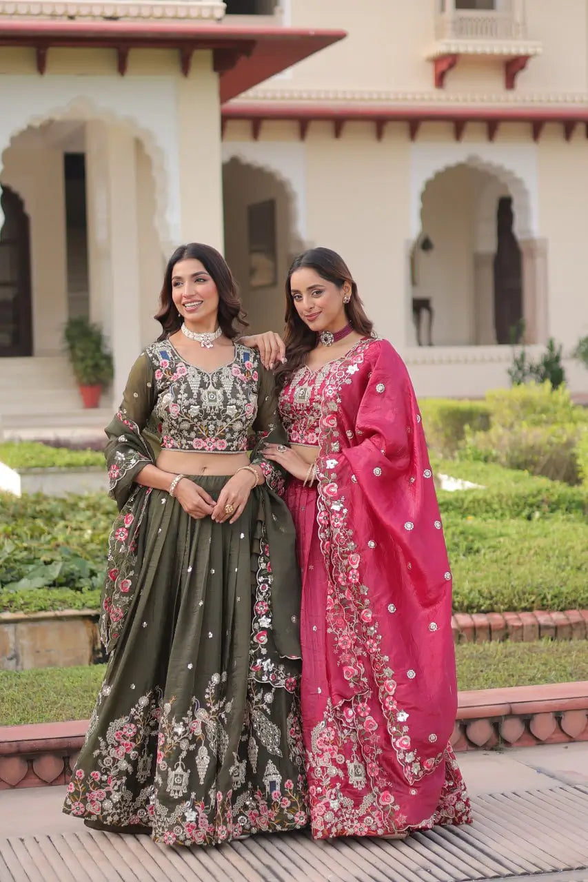 Gold Crush Embroidered Lehenga Choli Set