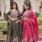 Gold Crush Embroidered Lehenga Choli Set