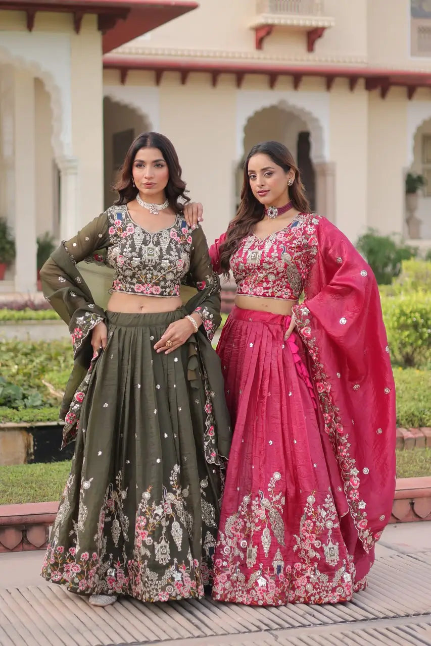 Gold Crush Embroidered Lehenga Choli Set